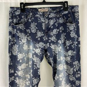 Vintage Y2K Floral Breaker Jeans Junior Size 13